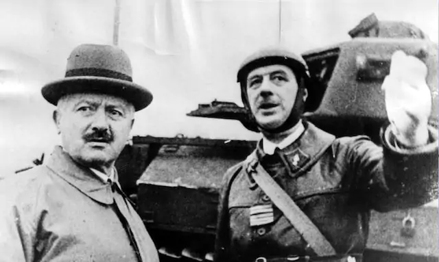Le grand Charles de Gaulle et Albert Lebrun armée de métier